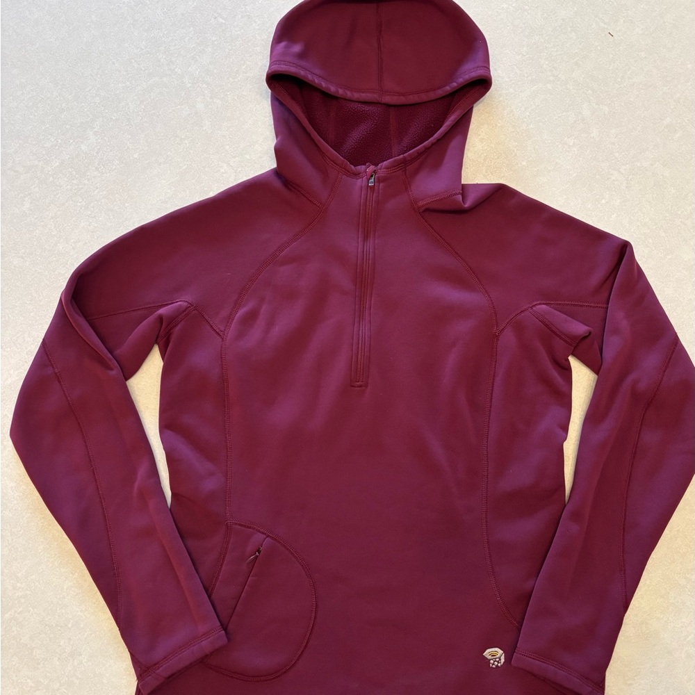 Mountain Hardwear Women’s Hooded Quarter-Zip Sweater - Burgundy